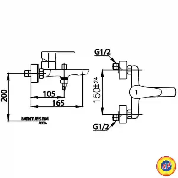 Củ Sen Tắm COTTO CT3001AE Nóng Lạnh