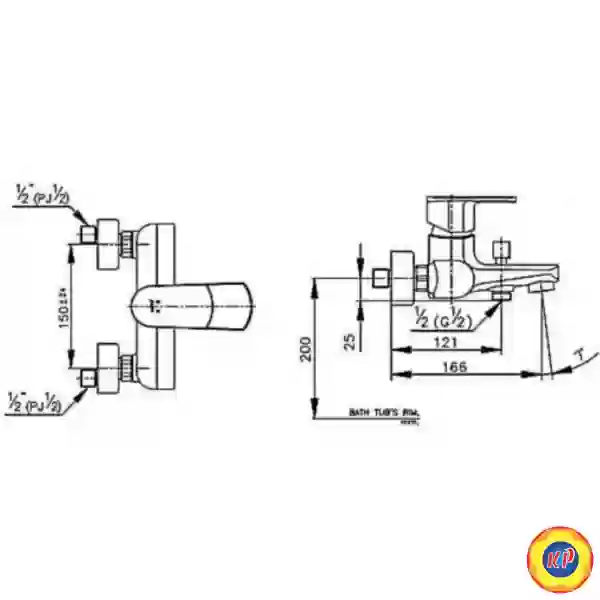 Củ Sen Tắm COTTO CT2052A Lario Nóng Lạnh
