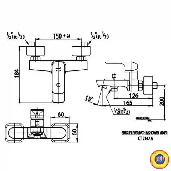 Củ Sen Tắm COTTO CT2147A Scirocco Nóng Lạnh