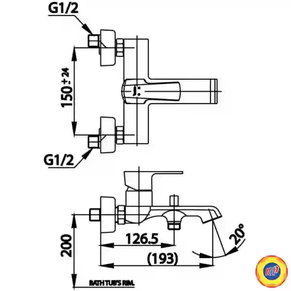 Củ Sen Tắm COTTO CT2206A Cubic Nóng Lạnh