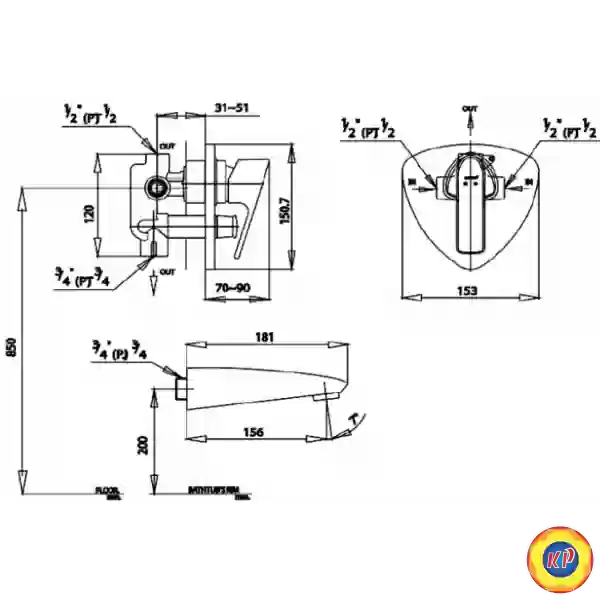 Củ Sen Tắm COTTO CT525A Delta Nóng Lạnh
