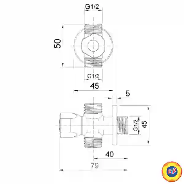 Van T Chia Nước Inax A-703-7 (Ø21) Xi