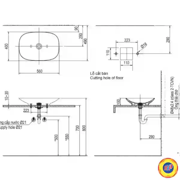 Chậu Rửa Lavabo Inax AL-S620V (ALS620V) Đặt Bàn