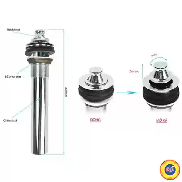 Ống Xả Chậu Có Chặn Nước Inax A-016V (A016V)