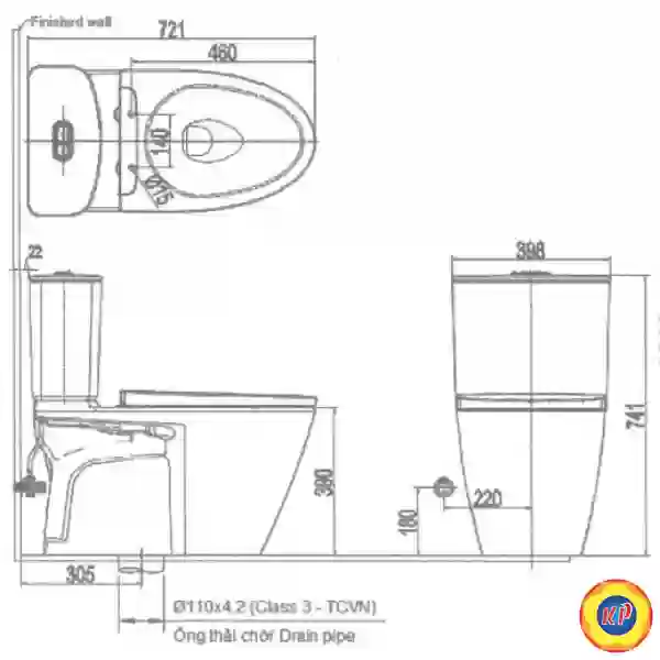 Bồn Cầu INAX ACT-602VN (ACT602VN) 2 Khối Xả Không Chạm
