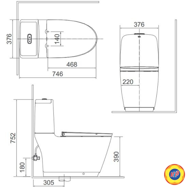 Bồn Cầu Nắp Điện Tử INAX AC-832/CW-H18VN