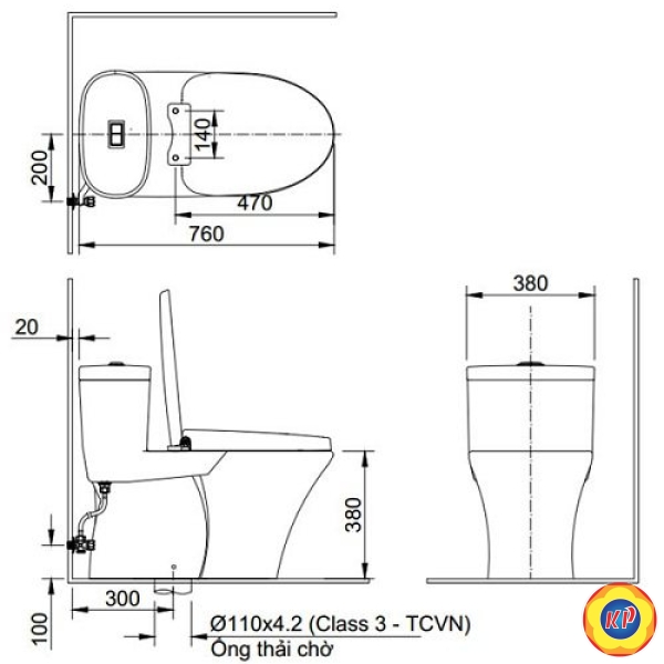 Bồn Cầu INAX AC-959A/CW-S32VN Nắp Rửa Cơ