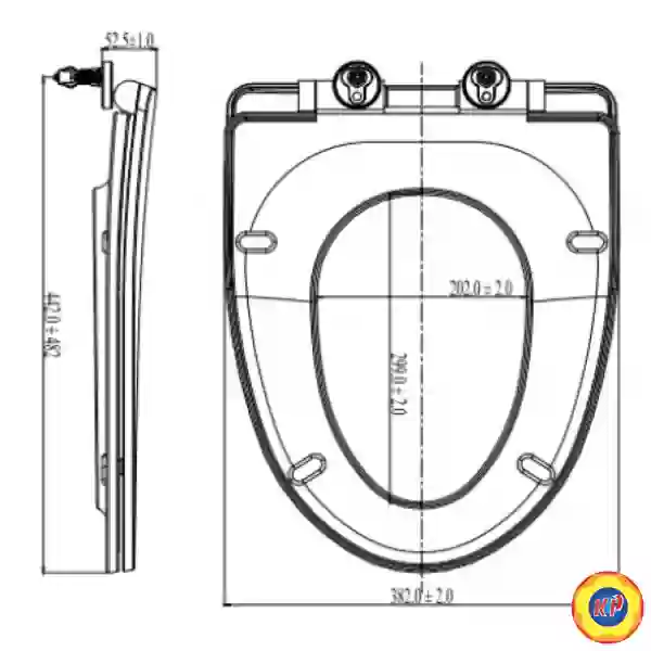Nắp Êm Bồn Cầu INAX CF-600VS (C-514VAN, AC-969VN-2, AC-959VAN-2)