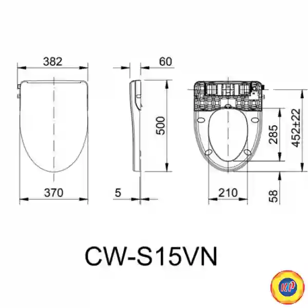 Nắp Bồn Cầu Rửa Cơ INAX CW-S15VN (CWS15VN) 2 Chế Độ