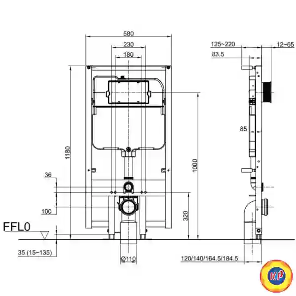 Két Nước Và Khung Âm Tường TOTO WH172A