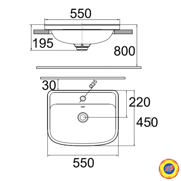 Chậu Lavabo Dương Vành American Standard VF-0462