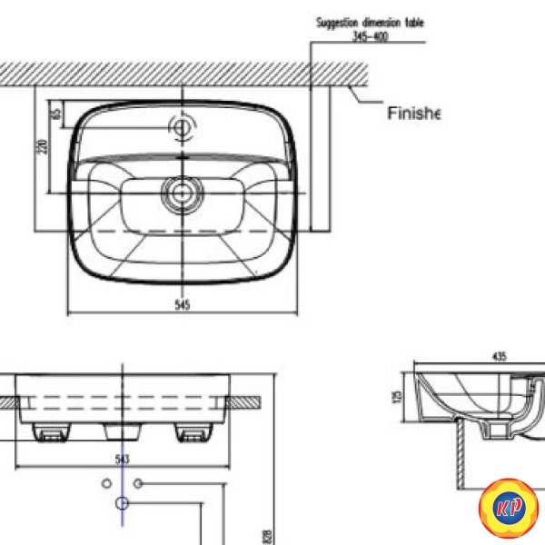 Chậu Lavabo Bán Âm American Standard VF-0320 Signature