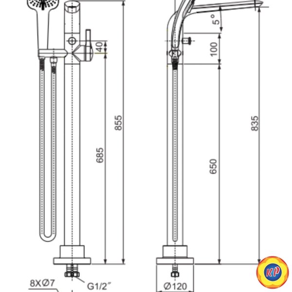 Vòi Sen Bồn Tắm American Standard WF-6816 IDS Nóng Lạnh