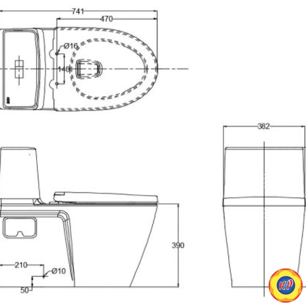 Bồn Cầu 1 Khối American Standard VF-1808E Dòng Acacia