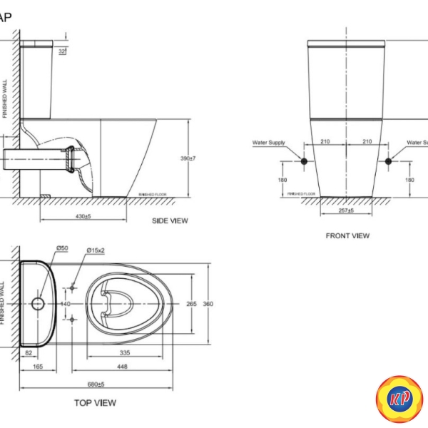 Bồn Cầu 2 Khối American Standard VF-2407 2407-WT Dòng COMPACT CODIE