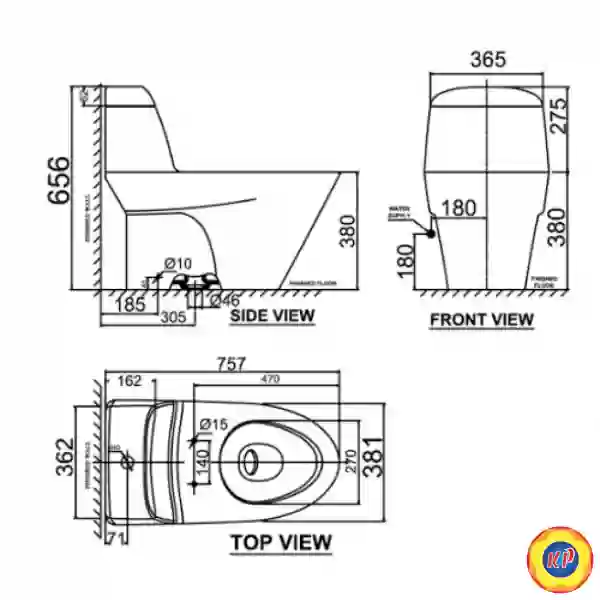 Bồn Cầu American Standard VF-2011 (VF2011) Một Khối Dòng Active