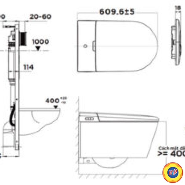 Bồn Cầu Thông Minh American Standard 1073919990 Treo Tường Aero-Lite