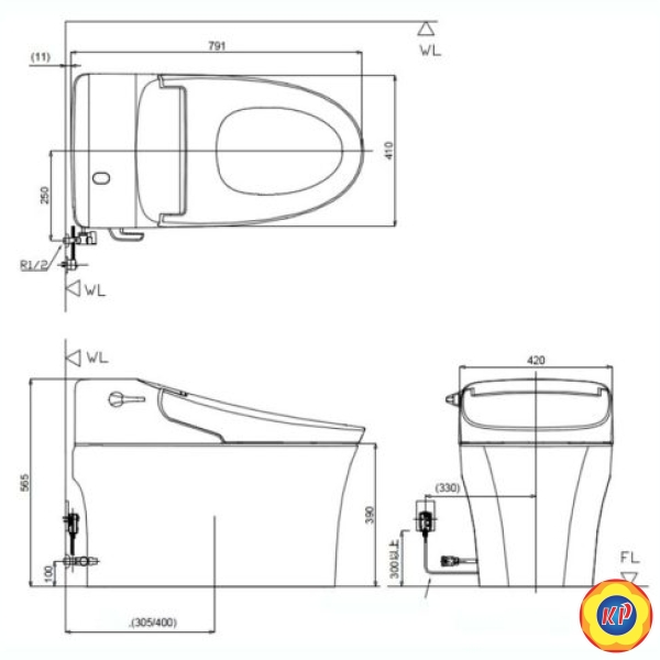 Bồn Cầu Thông Minh American Standard WP-5017 Aerozen G2