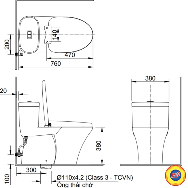 Bồn Cầu INAX AC-959A/CW-S15VN Nắp Rửa Cơ