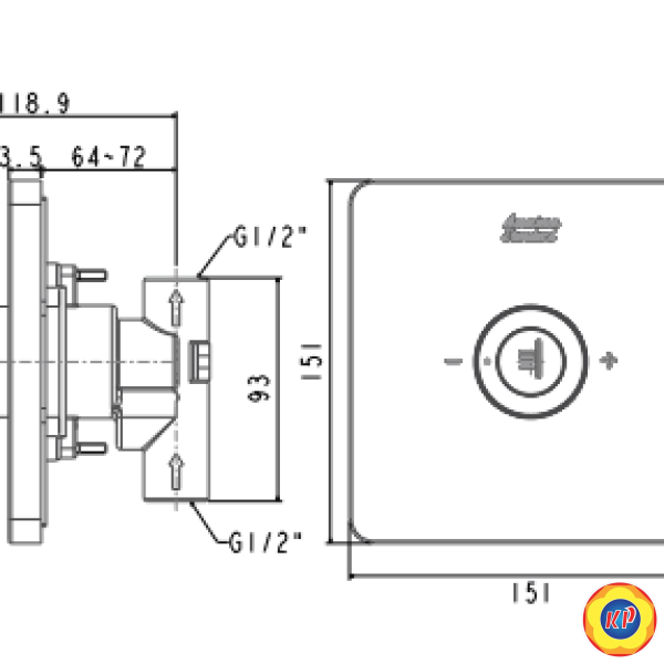 Nút Điều Chỉnh Sen Âm Tường American Standard FFAS0925 EasySET