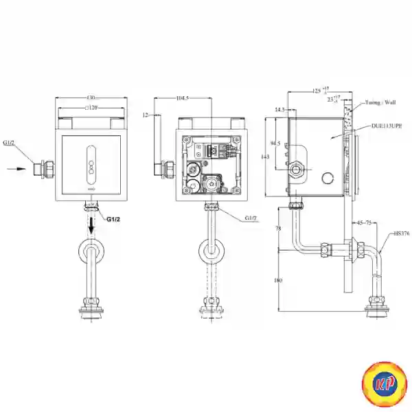 Van Xả Tiểu Cảm Ứng TOTO TTUE602AN 220V Âm Tường Xả 3 Lít