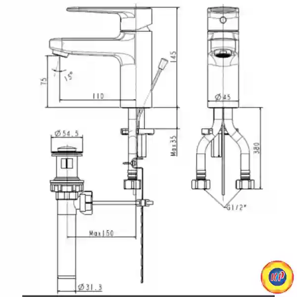 Vòi Lavabo American Standard WF-B201 Slimplica Nóng Lạnh