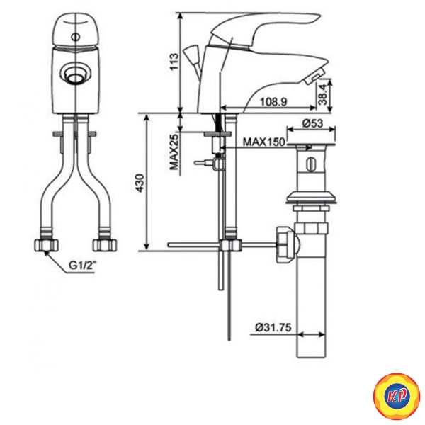 Vòi Lavabo American Standard WF-1501 Saga Nóng Lạnh