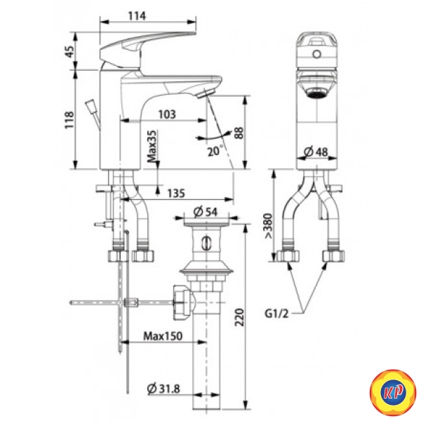 Vòi Lavabo American Standard WF-0901 Milano Nóng Lạnh