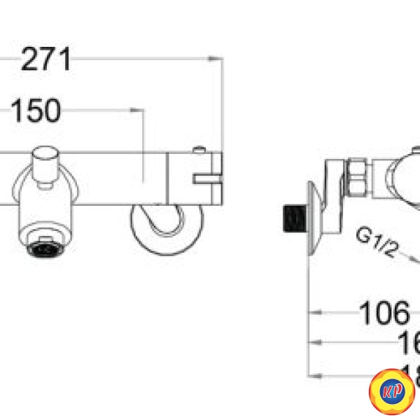 Bộ Vòi Sen Cây Caesar TS617/BS124 Nhiệt Độ
