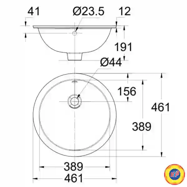 Chậu Lavabo Tròn Âm Bàn American Standard 0433-WT