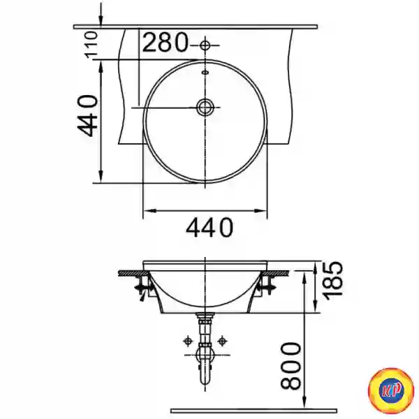 Chậu Lavabo Bán Âm American Standard VF-0333