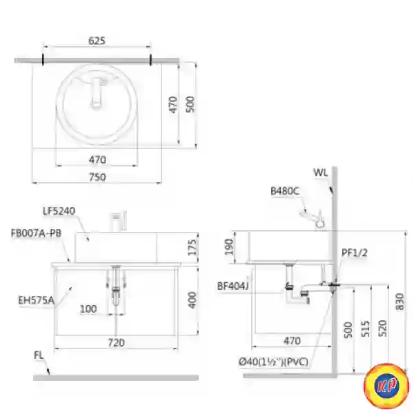 Chậu Rửa Lavabo CAESAR LF5240 Đặt Bàn Tròn