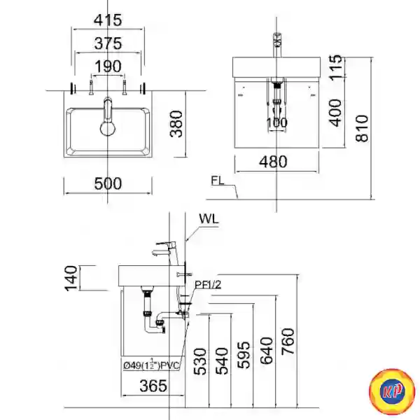 Chậu Lavabo Caesar LF5259 Đặt Bàn