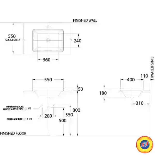 Chậu Lavabo COTTO C001017 Đặt Bàn Simply Modish