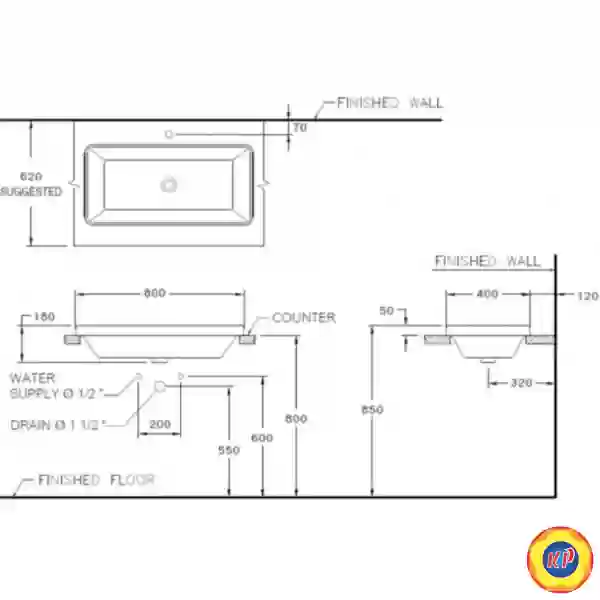 Chậu Lavabo COTTO C001027 Simply Modish Đặt Bàn
