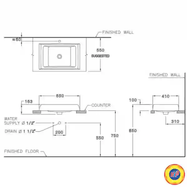 Lavabo COTTO C00247 Riviera Đặt Bàn