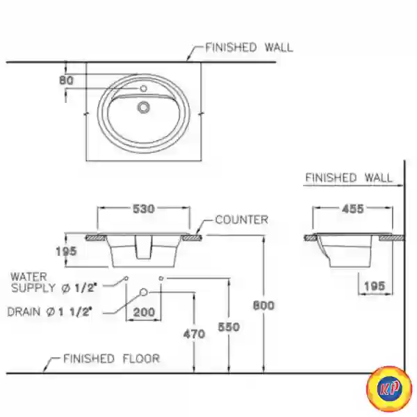 Chậu Rửa Lavabo COTTO C008 Jupiter Dương Bàn