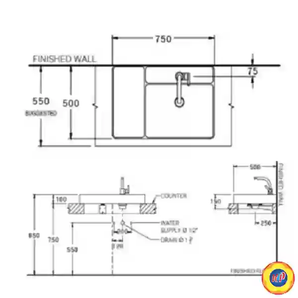 Chậu Lavabo COTTO CPW0500 MTP Đặt Bàn 750x500 mm Quil