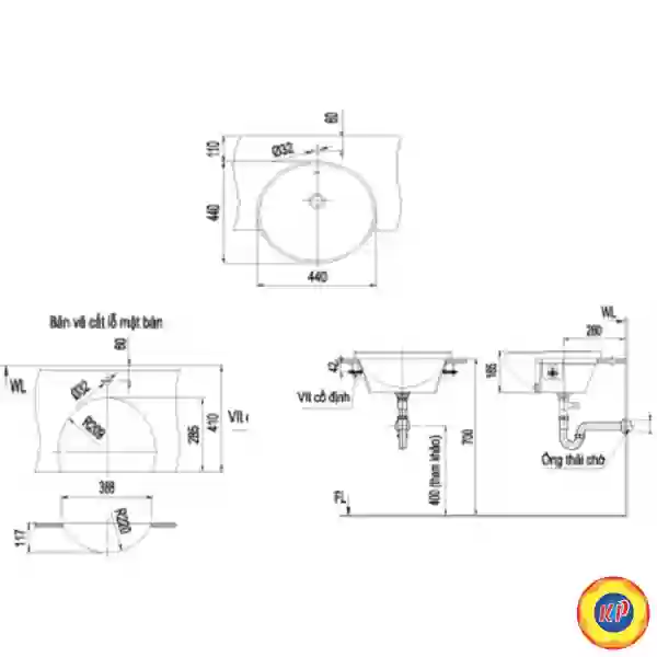 Chậu Rửa Mặt Lavabo Inax AL-333V (AL333V) Bán Âm AquaCeramic