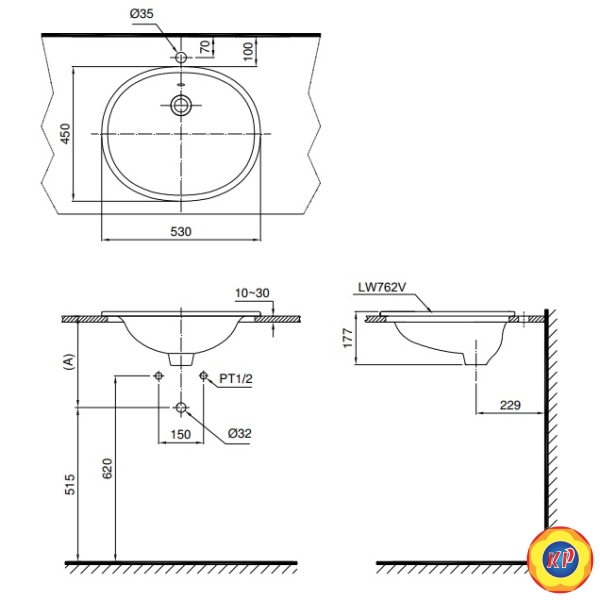 Chậu Rửa Lavabo TOTO L762#XW Dương Vành