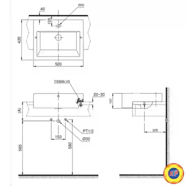 Chậu Rửa Mặt Lavabo TOTO LT647CS (LT647CR) Bán Âm Bàn
