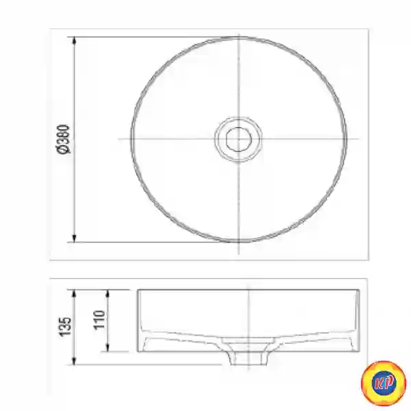 Chậu Rửa Lavabo Viglacera CM02 Đặt Bàn Tròn