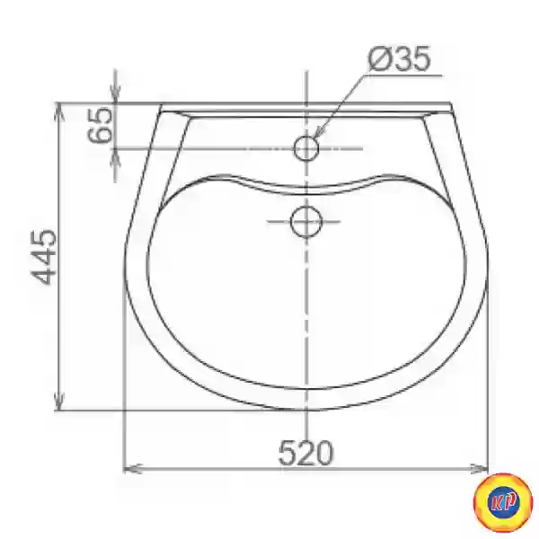 Chậu Rửa Lavabo Viglacera V39 Treo Tường