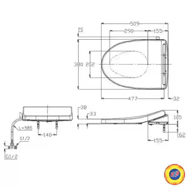 Nắp Rửa Cơ Ecowasher TOTO TCW1211A (E4)