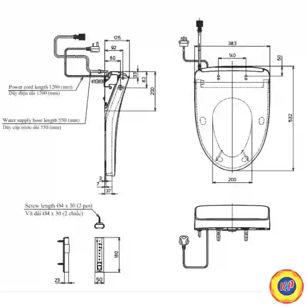Nắp Rửa Điện Tử Washlet TOTO TCF4911Z (W11)