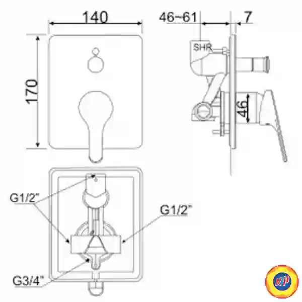Sen Tắm Âm Tường American Standard WF-1420 Concept