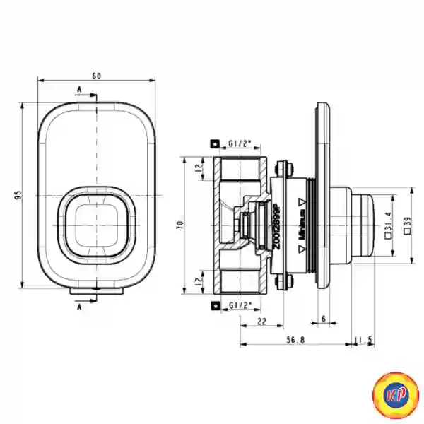 Sen Tắm Âm Tường American Standard WF-T826W Lạnh Màu Trắng