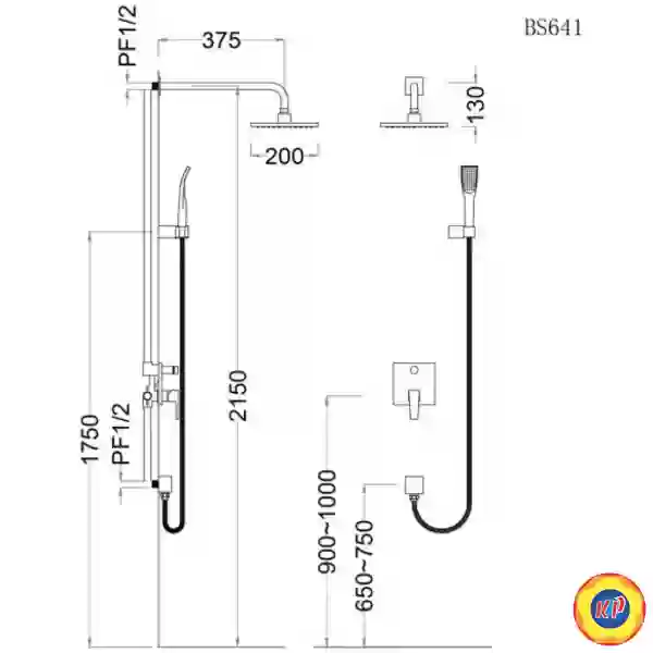 Vòi Sen Âm Tường CAESAR BS641 Nóng Lạnh