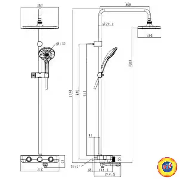 Sen Cây Nhiệt Độ American Standard WF-4956MB EasySET Màu Đen