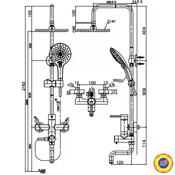 Sen Cây COTTO CT5101W Nóng Lạnh Tay Sen 3 Chức Năng